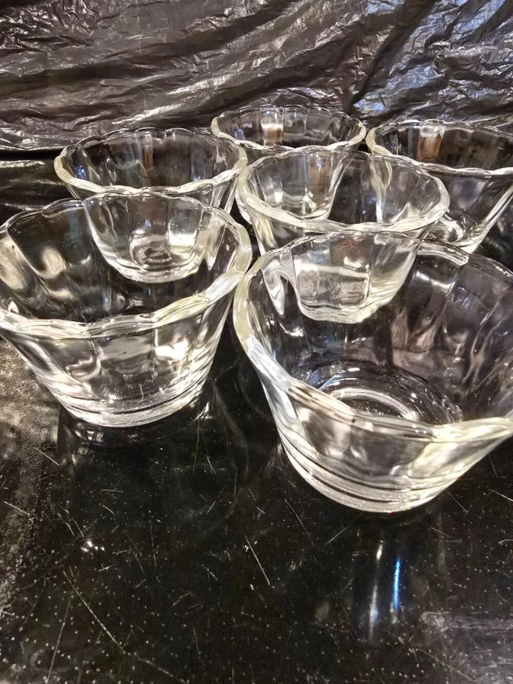 Anchor Hocking Fire King #422 Clear Custard Cup 5 oz Ramekin Lot of 6 Vintage